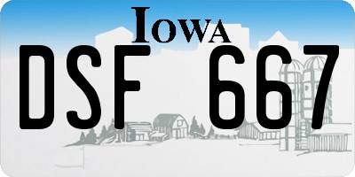 IA license plate DSF667