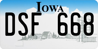 IA license plate DSF668