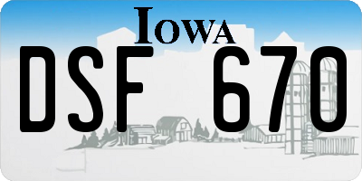 IA license plate DSF670