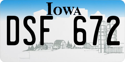 IA license plate DSF672