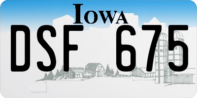IA license plate DSF675