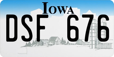 IA license plate DSF676