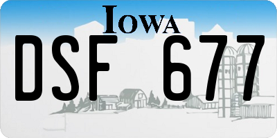 IA license plate DSF677
