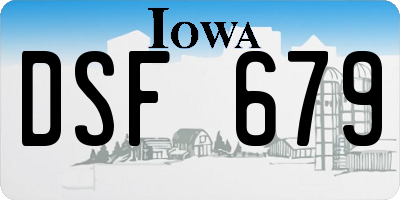 IA license plate DSF679