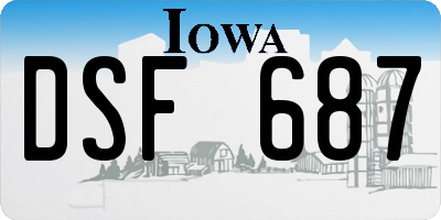 IA license plate DSF687
