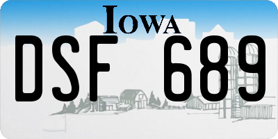 IA license plate DSF689