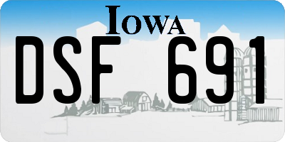 IA license plate DSF691