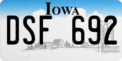 IA license plate DSF692