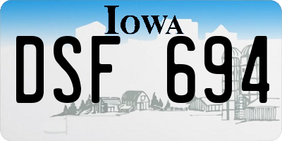 IA license plate DSF694