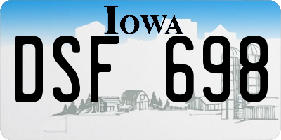 IA license plate DSF698