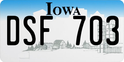 IA license plate DSF703