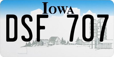 IA license plate DSF707