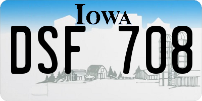 IA license plate DSF708