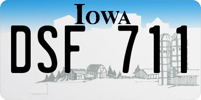 IA license plate DSF711