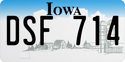 IA license plate DSF714