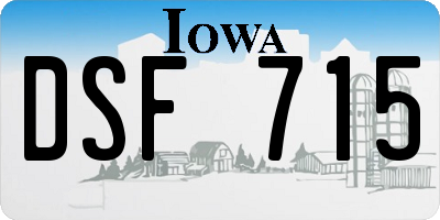 IA license plate DSF715