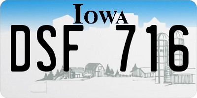IA license plate DSF716