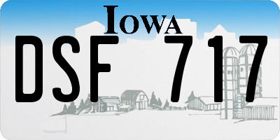 IA license plate DSF717