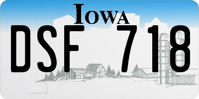 IA license plate DSF718
