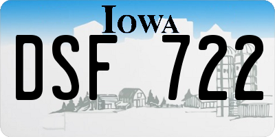 IA license plate DSF722