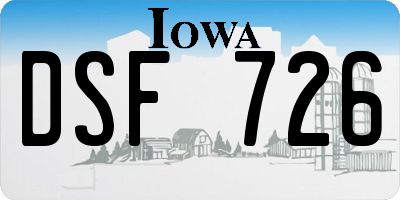 IA license plate DSF726