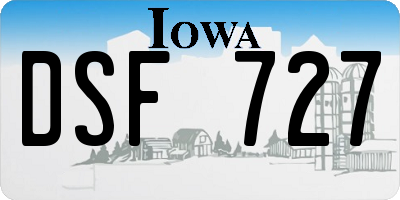 IA license plate DSF727