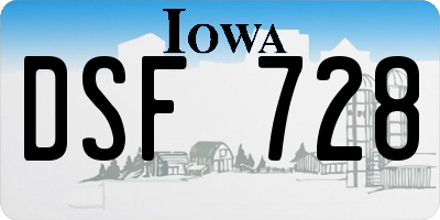 IA license plate DSF728
