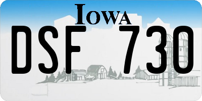 IA license plate DSF730