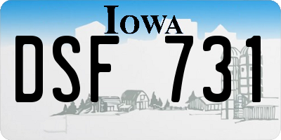 IA license plate DSF731
