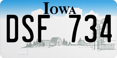 IA license plate DSF734