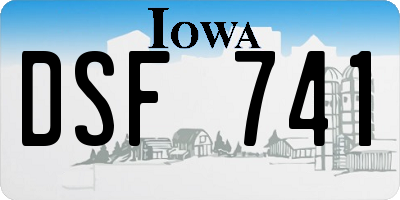 IA license plate DSF741