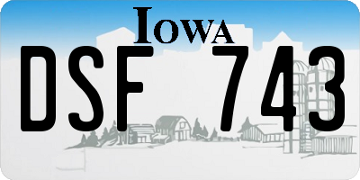 IA license plate DSF743