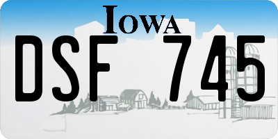 IA license plate DSF745