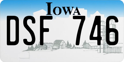 IA license plate DSF746