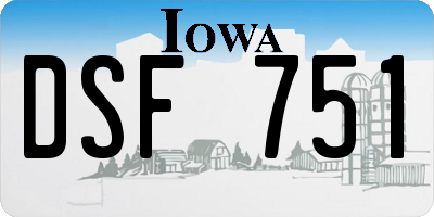 IA license plate DSF751