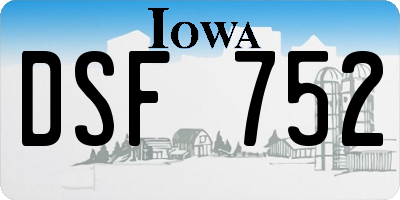 IA license plate DSF752