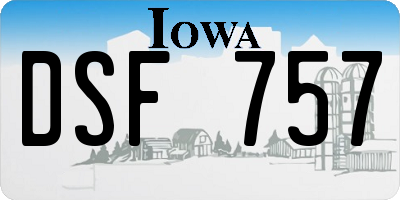 IA license plate DSF757