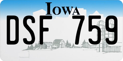 IA license plate DSF759