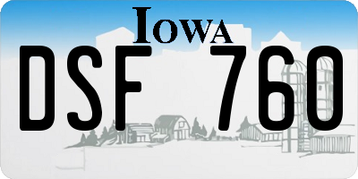 IA license plate DSF760