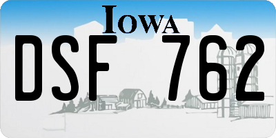 IA license plate DSF762