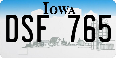 IA license plate DSF765
