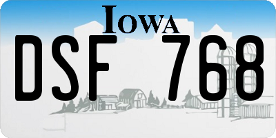 IA license plate DSF768