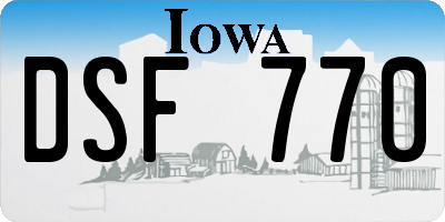 IA license plate DSF770