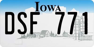 IA license plate DSF771