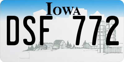 IA license plate DSF772
