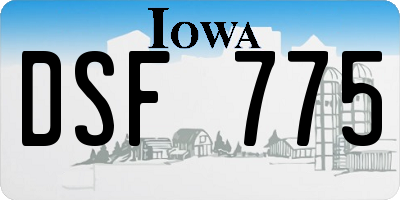 IA license plate DSF775