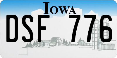 IA license plate DSF776