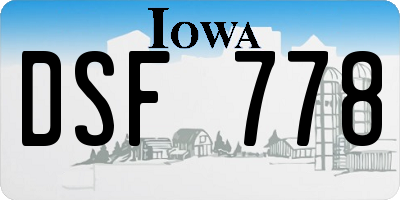 IA license plate DSF778