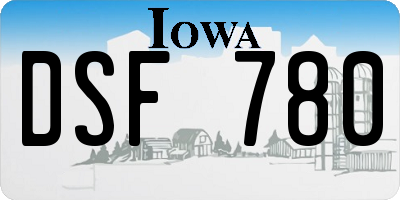 IA license plate DSF780