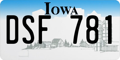 IA license plate DSF781